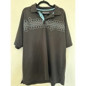 Pebble Beach Golf Polo Shirt Men's Black , White & Blue XXL